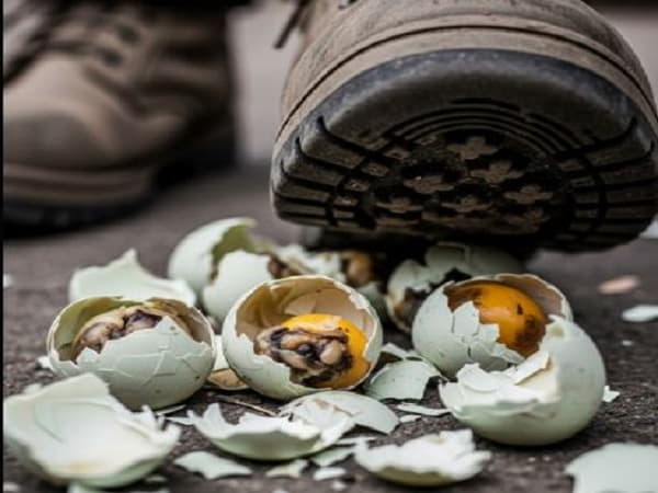 Đừng quên bóp nát hoặc giẫm nát vỏ trứng