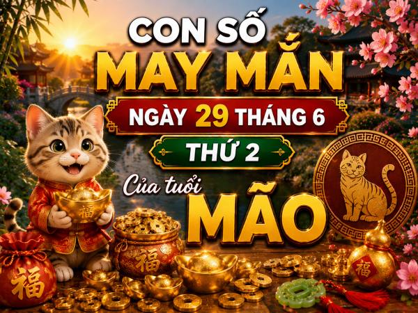 Con số may mắn ngày 29 tháng 6 thứ 2 của tuổi Mão