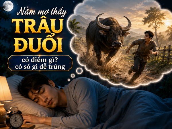 Nằm mơ thấy trâu đuổi có điềm gì có số gì dễ trúng